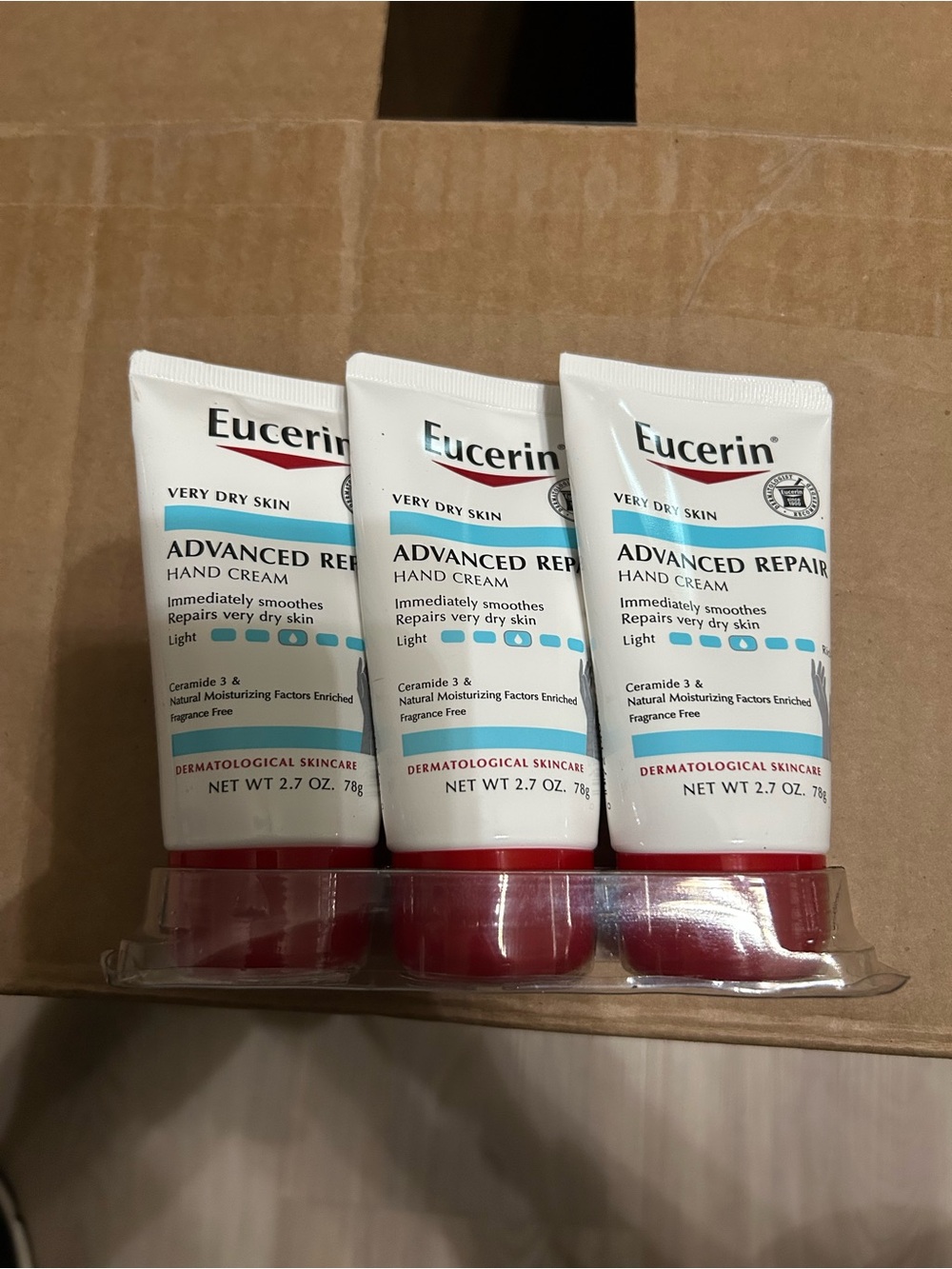 Eucerin Advanced Repair Hand Cream - Light, White (3-Pack)